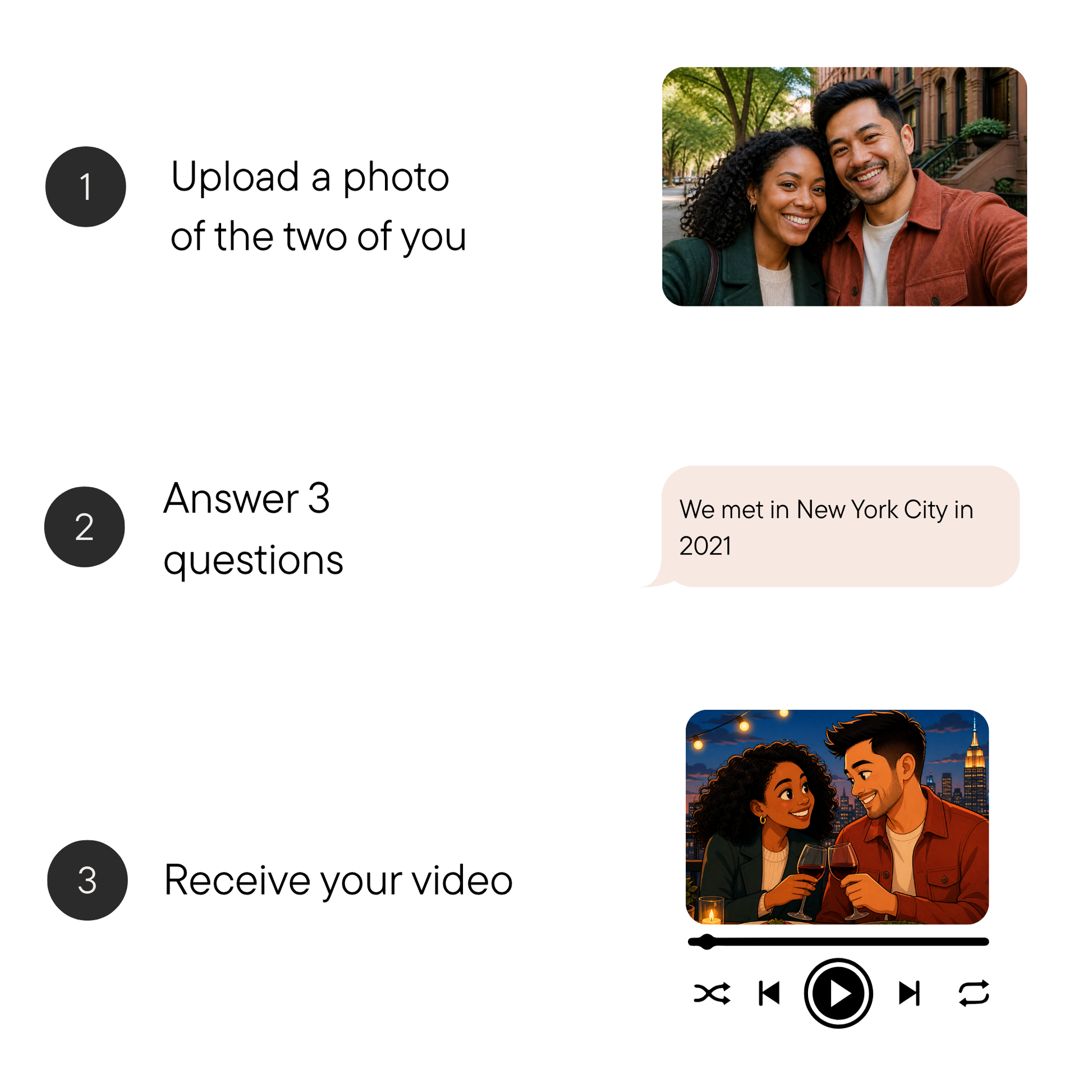 Your Love Story as a Video – create your personalized video in three steps